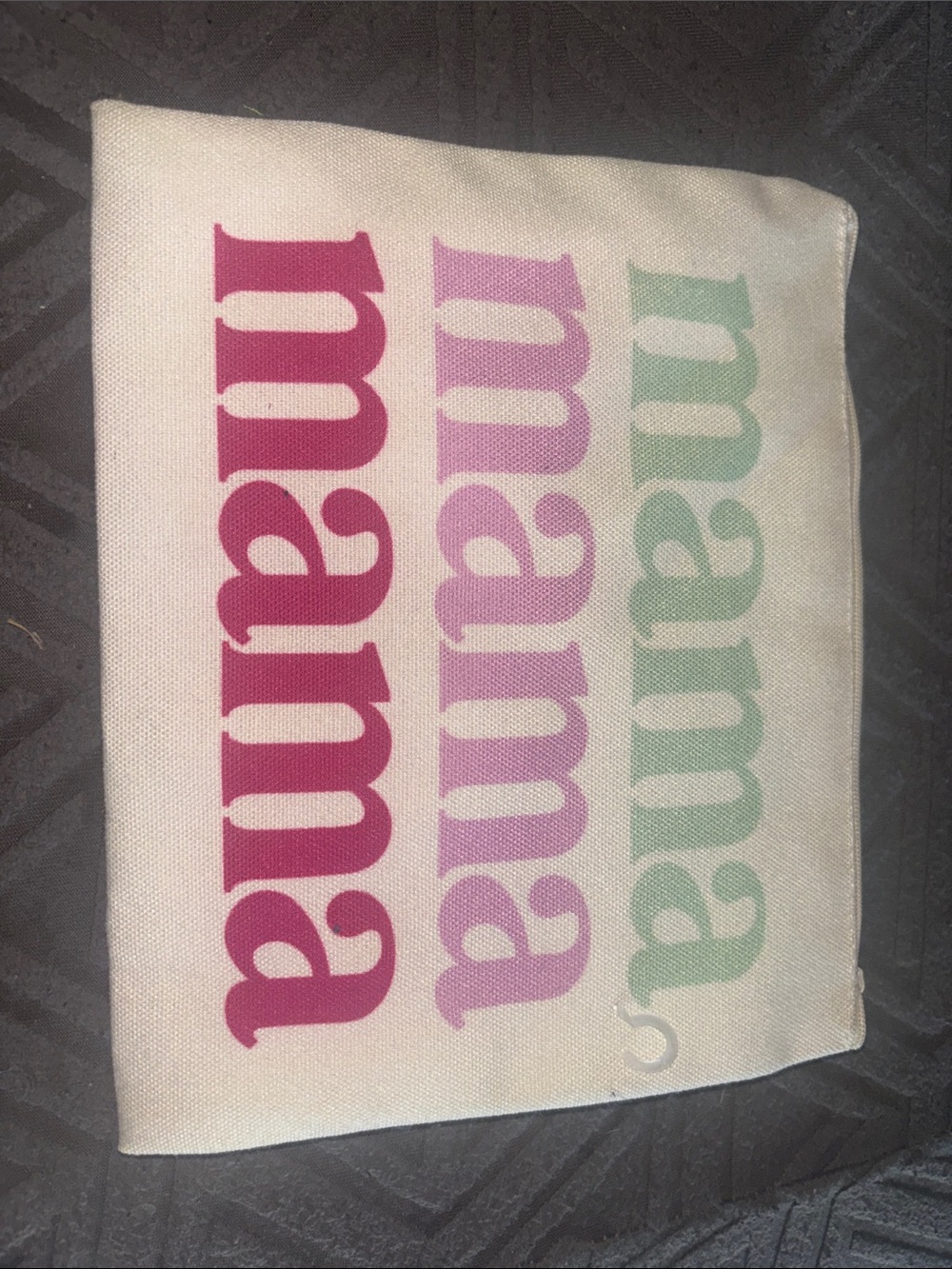 Canvas Pouches in Cream with Pink & Mint Text mama and mini bags - Picture 7 of 7
